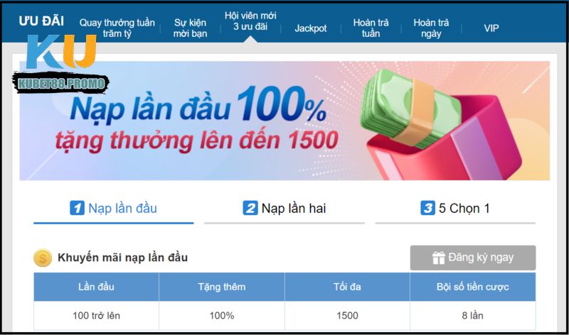 Đa dạng khuyến mãi dành cho mọi hội viên Kubet88