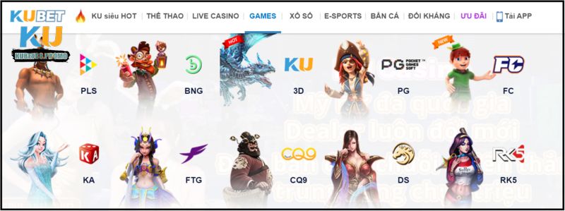 Sảnh Slot được yêu thích hàng đầu tại Kubet88