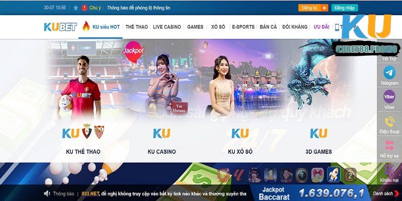 Các sảnh cược nổi bật của nhà cái Kubet