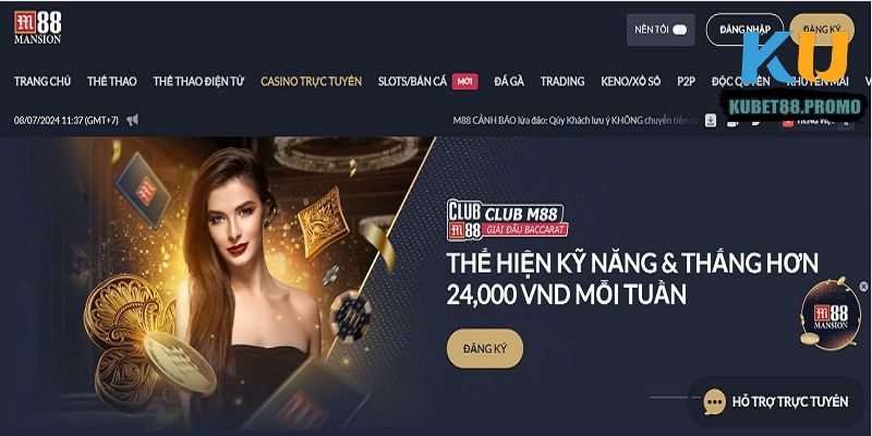 Thử thách vận may của mình tại sảnh Casino M88 hot hit